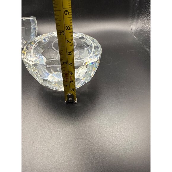 Set Of Two Large Clear Crystal Faceted Half Egg Paperweights - Picture 7 of 9